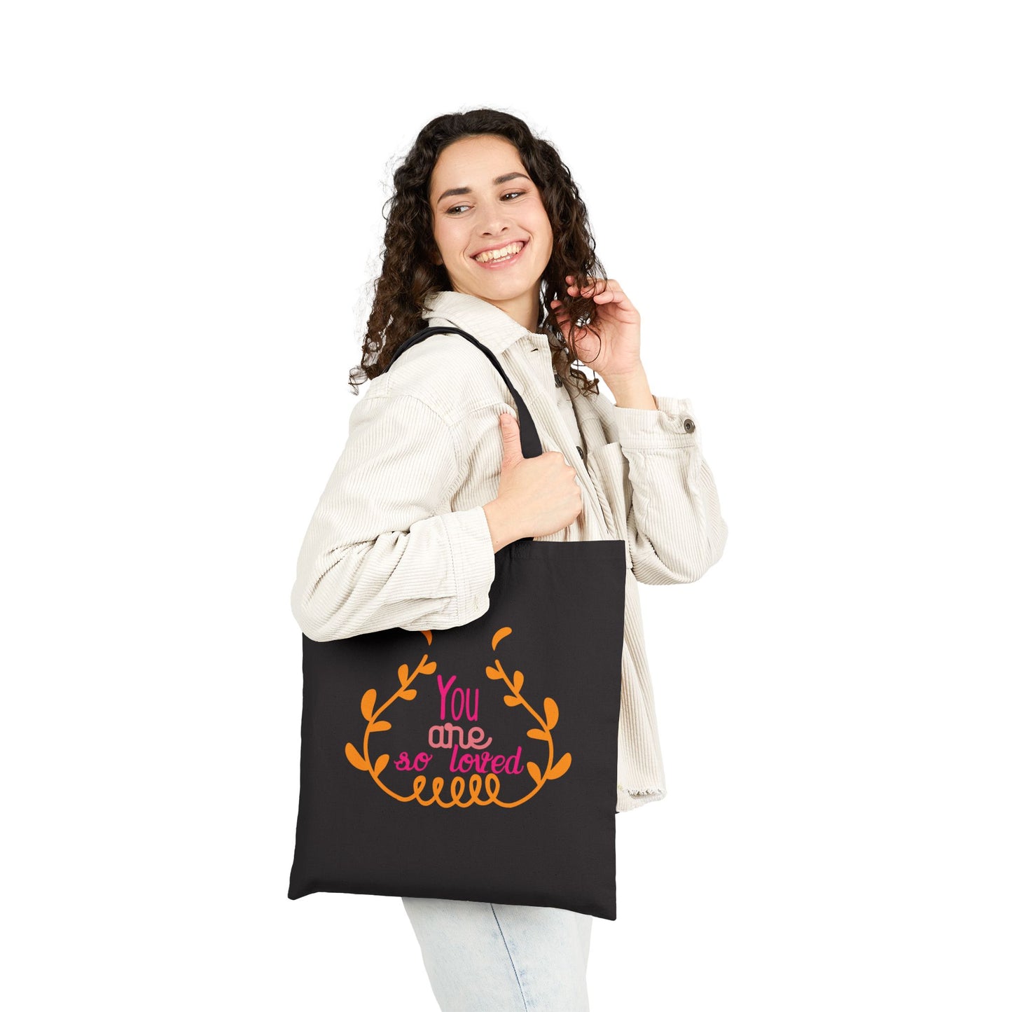 Tote Bag — "You Are So Loved" Floral Canvas Tote