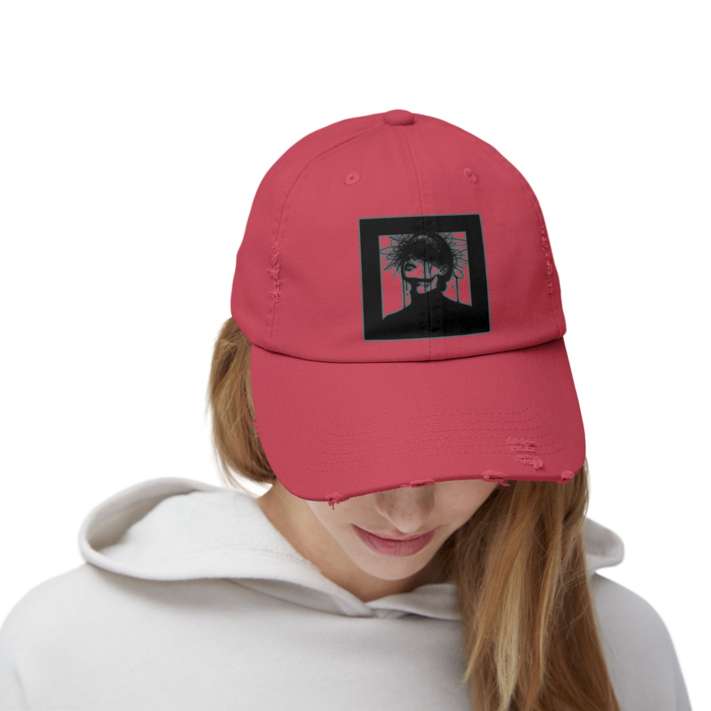Distressed Cap — Gothic Portrait Vintage Dad Hat