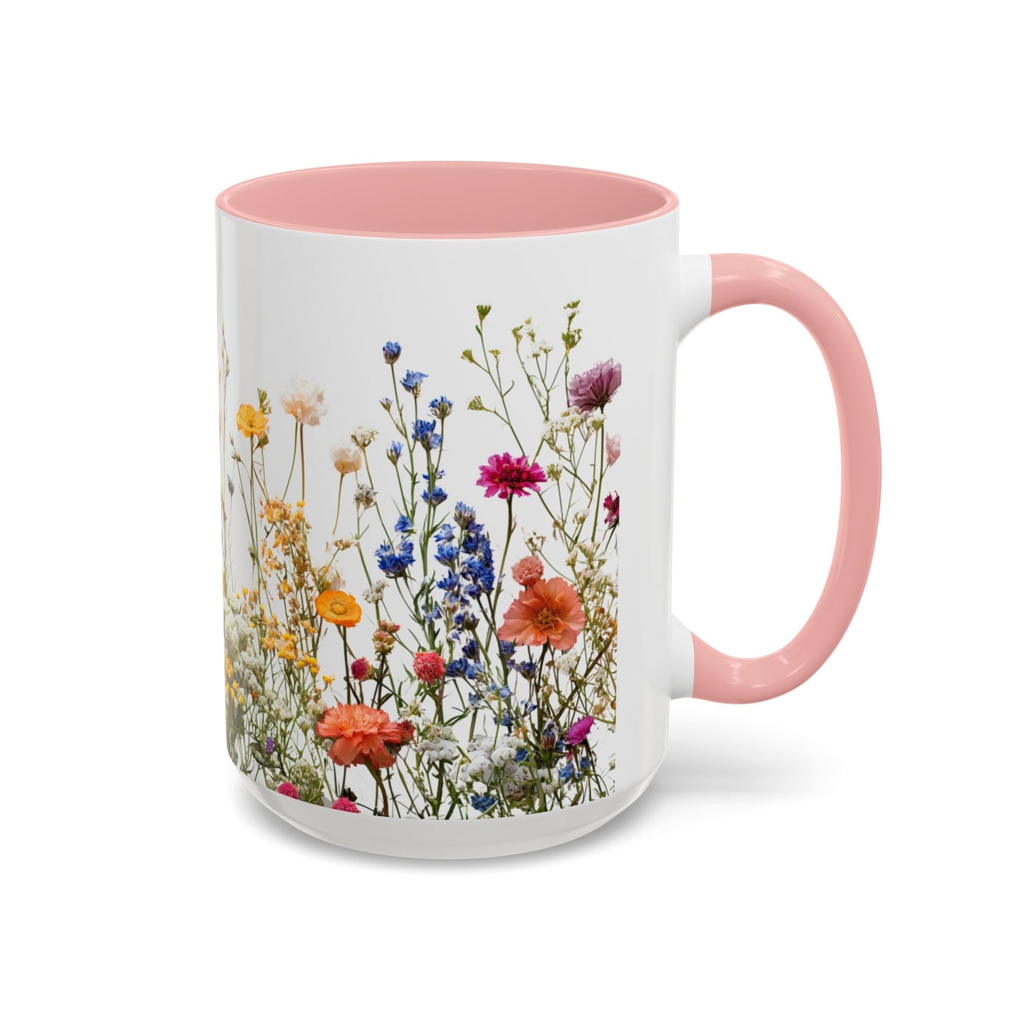 Wildflower Accent Coffee Mug — Colorful Meadow Floral 11/15oz