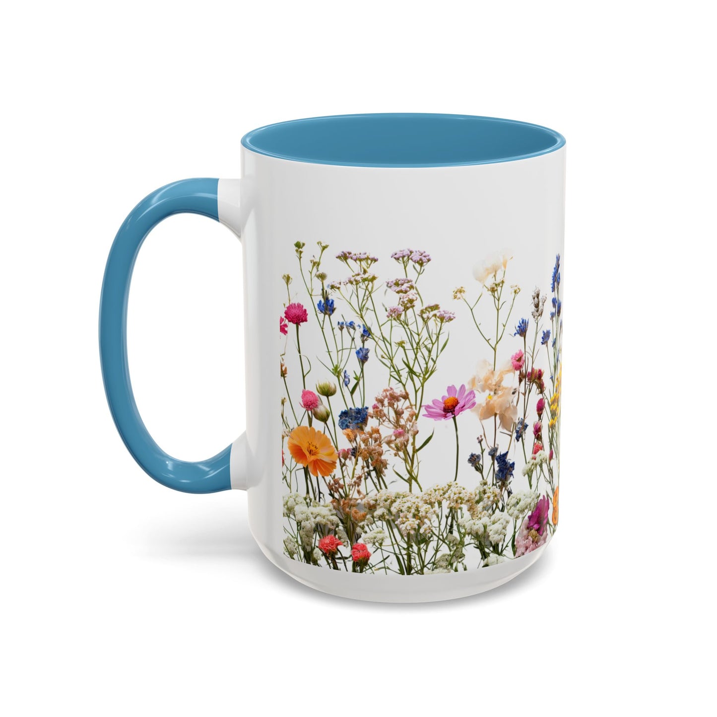 Wildflower Accent Coffee Mug — Colorful Meadow Floral 11/15oz