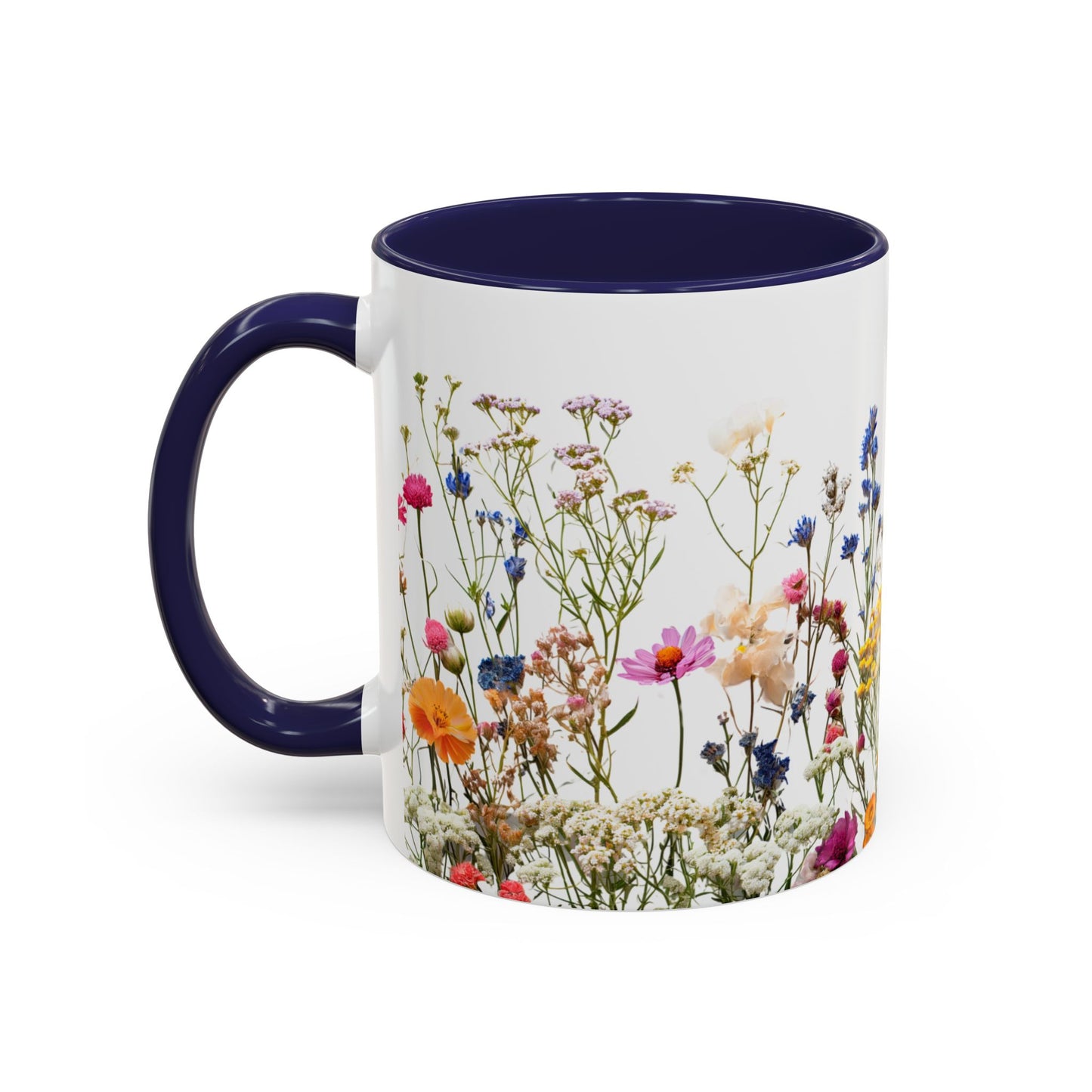 Wildflower Accent Coffee Mug — Colorful Meadow Floral 11/15oz