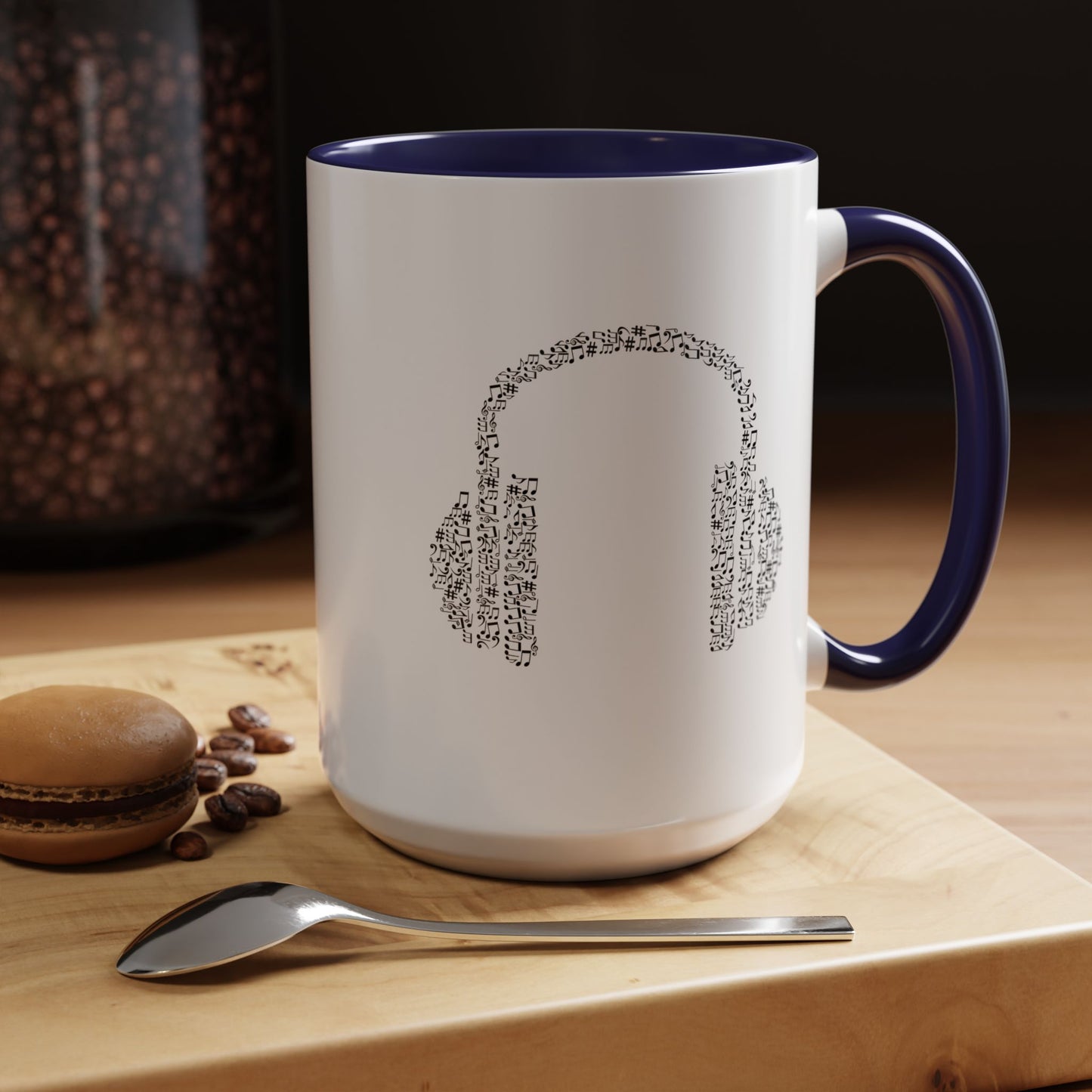 Music Lover Accent Coffee Mug – Headphones Design, 11/15oz