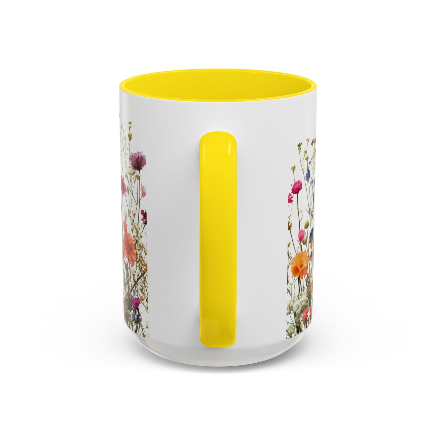 Wildflower Accent Coffee Mug — Colorful Meadow Floral 11/15oz