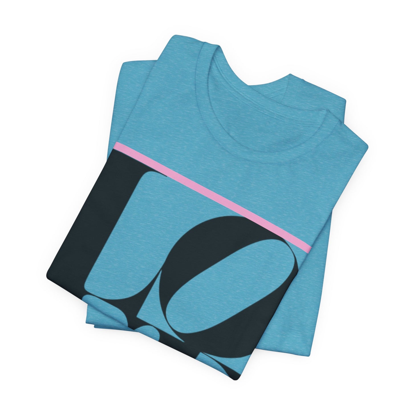 LOVE Block Graphic Tee — Bold Black & Pink Typography T‑Shirt