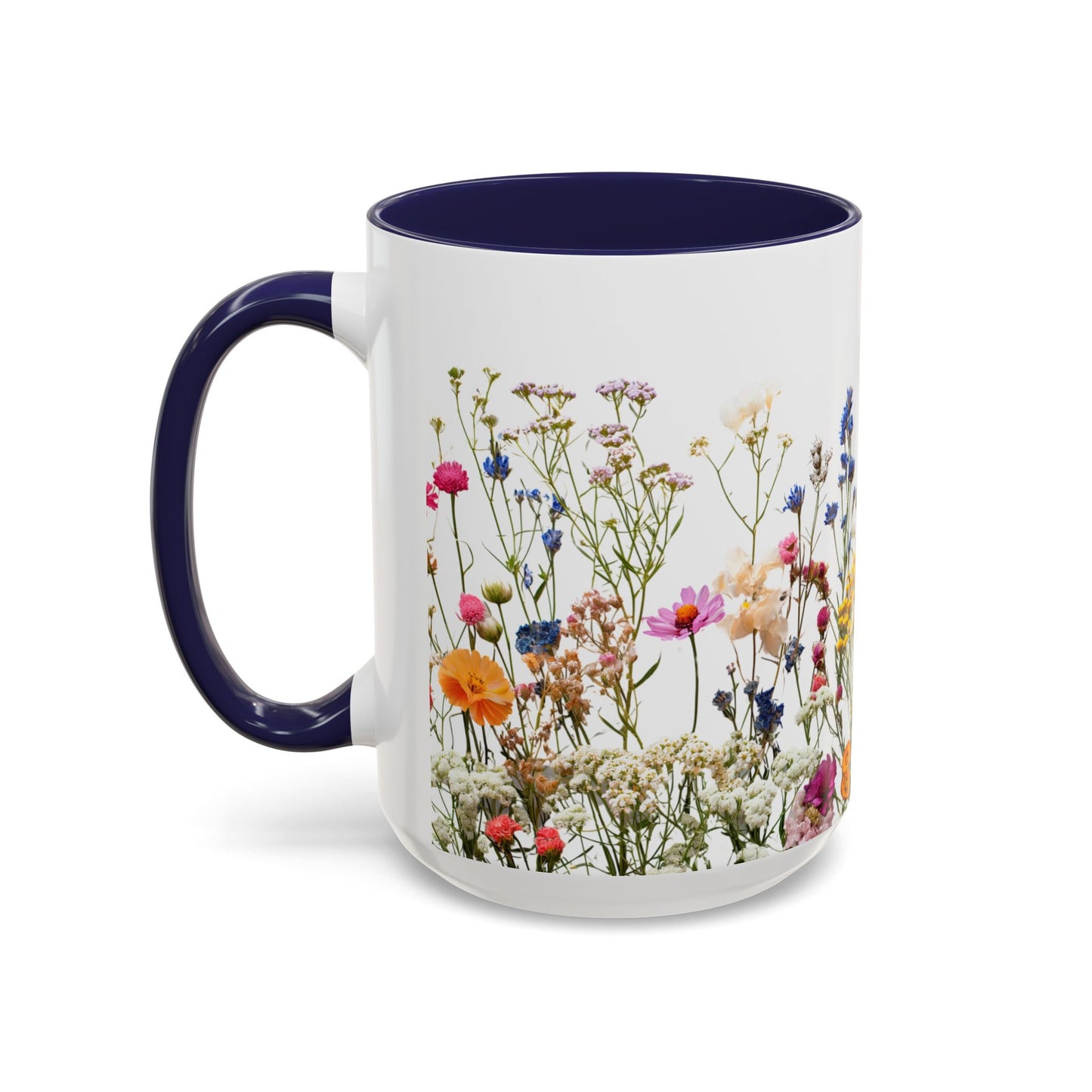 Wildflower Accent Coffee Mug — Colorful Meadow Floral 11/15oz