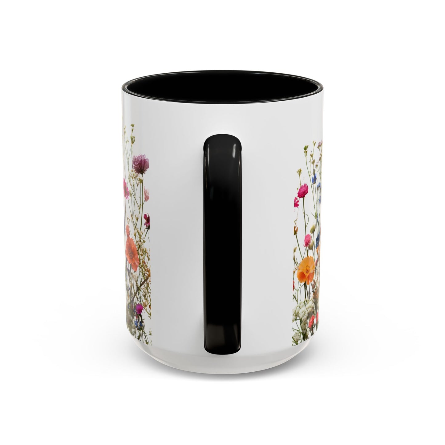 Wildflower Accent Coffee Mug — Colorful Meadow Floral 11/15oz