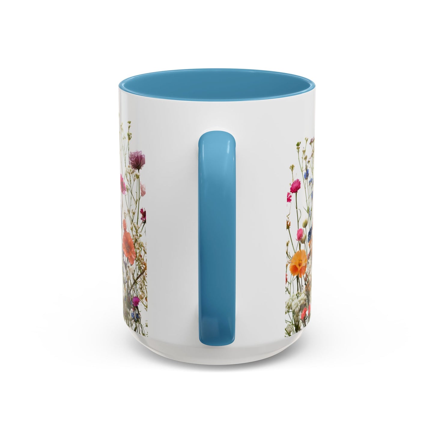 Wildflower Accent Coffee Mug — Colorful Meadow Floral 11/15oz