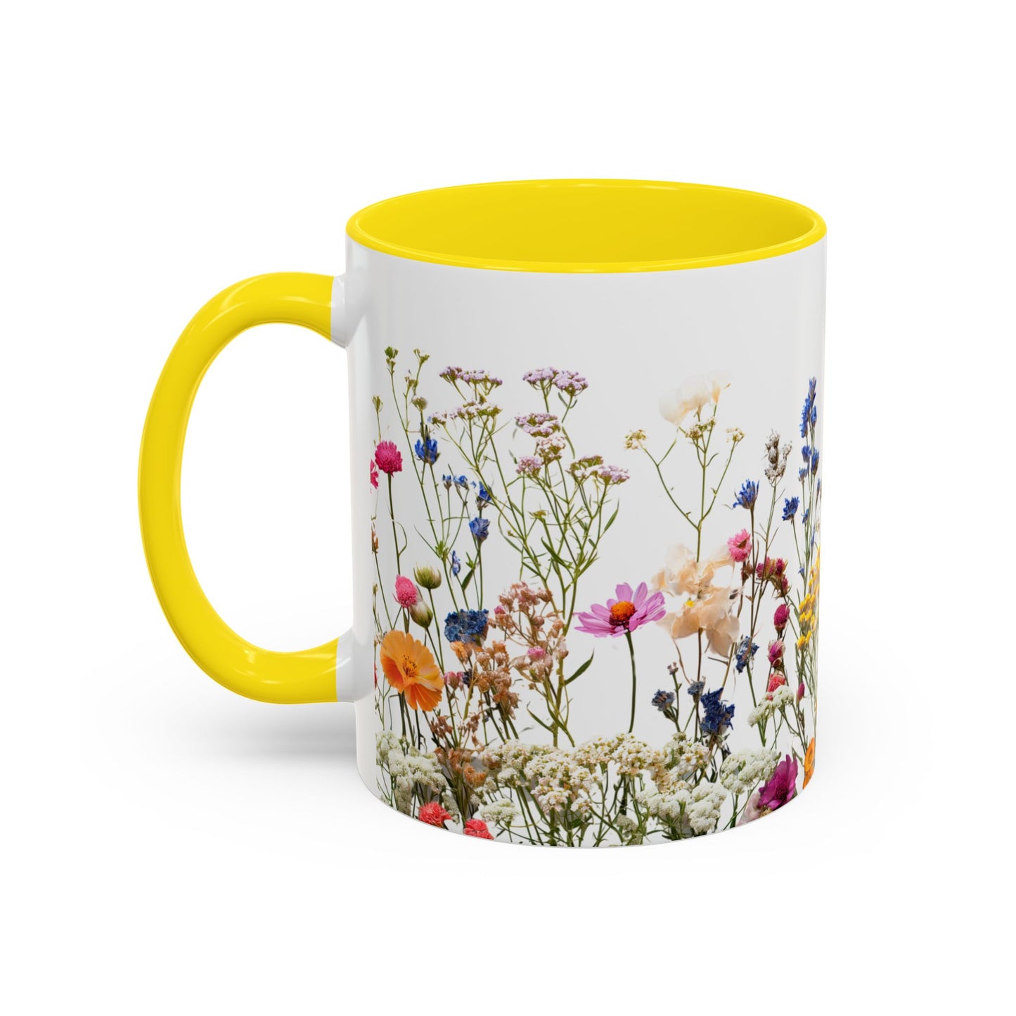 Wildflower Accent Coffee Mug — Colorful Meadow Floral 11/15oz