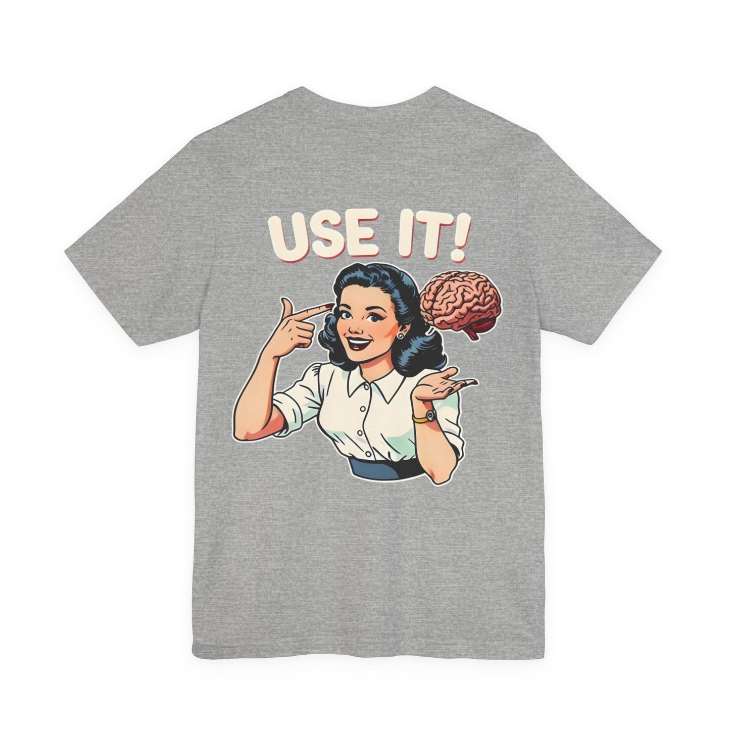 Use It! Retro Brain Graphic Tee — Vintage-Inspired Motivational T-Shirt