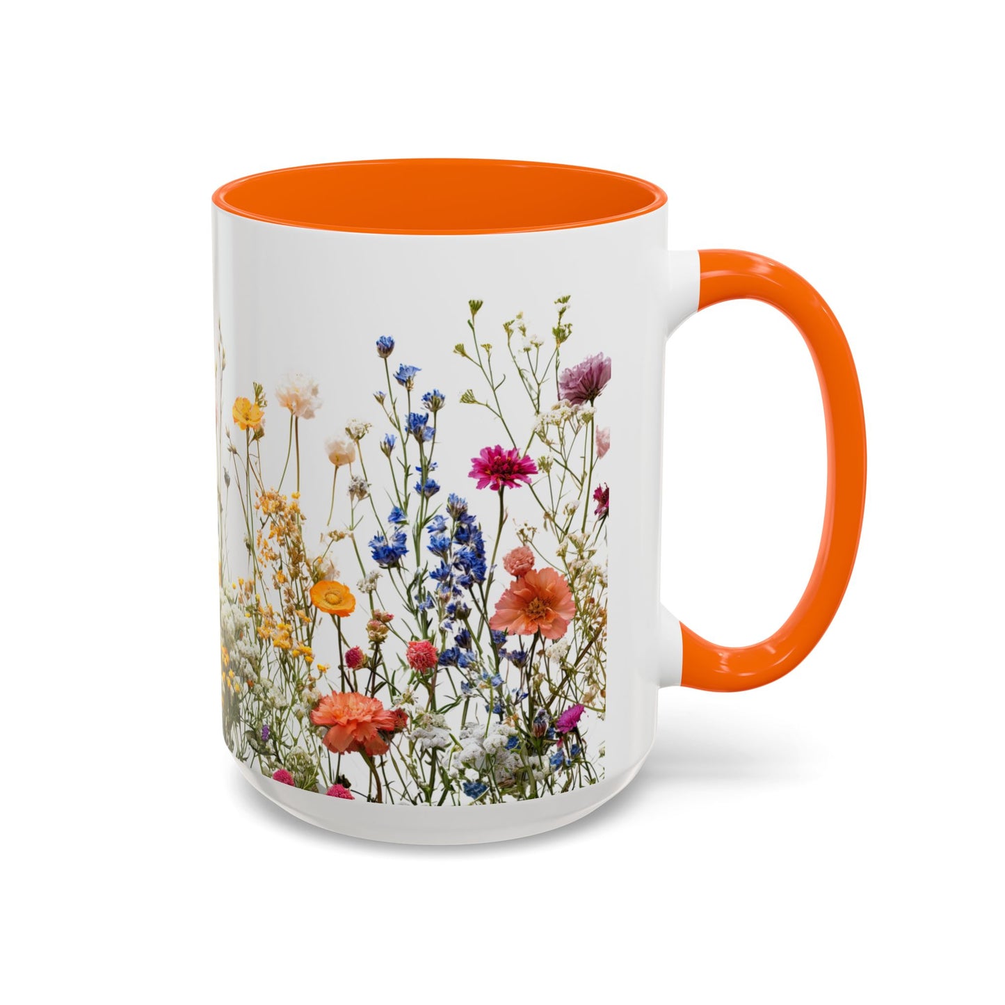 Wildflower Accent Coffee Mug — Colorful Meadow Floral 11/15oz