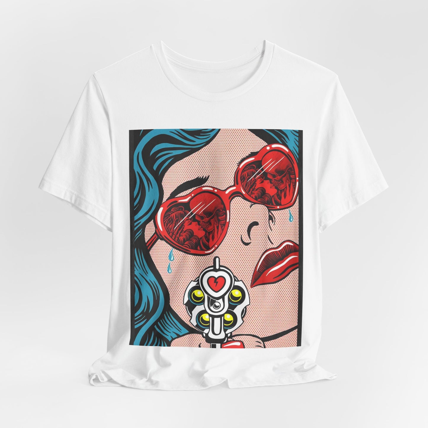 Pop Art Heart Sunglasses Tee — “Well‑behaved women seldom make history” Graphic T-Shirt