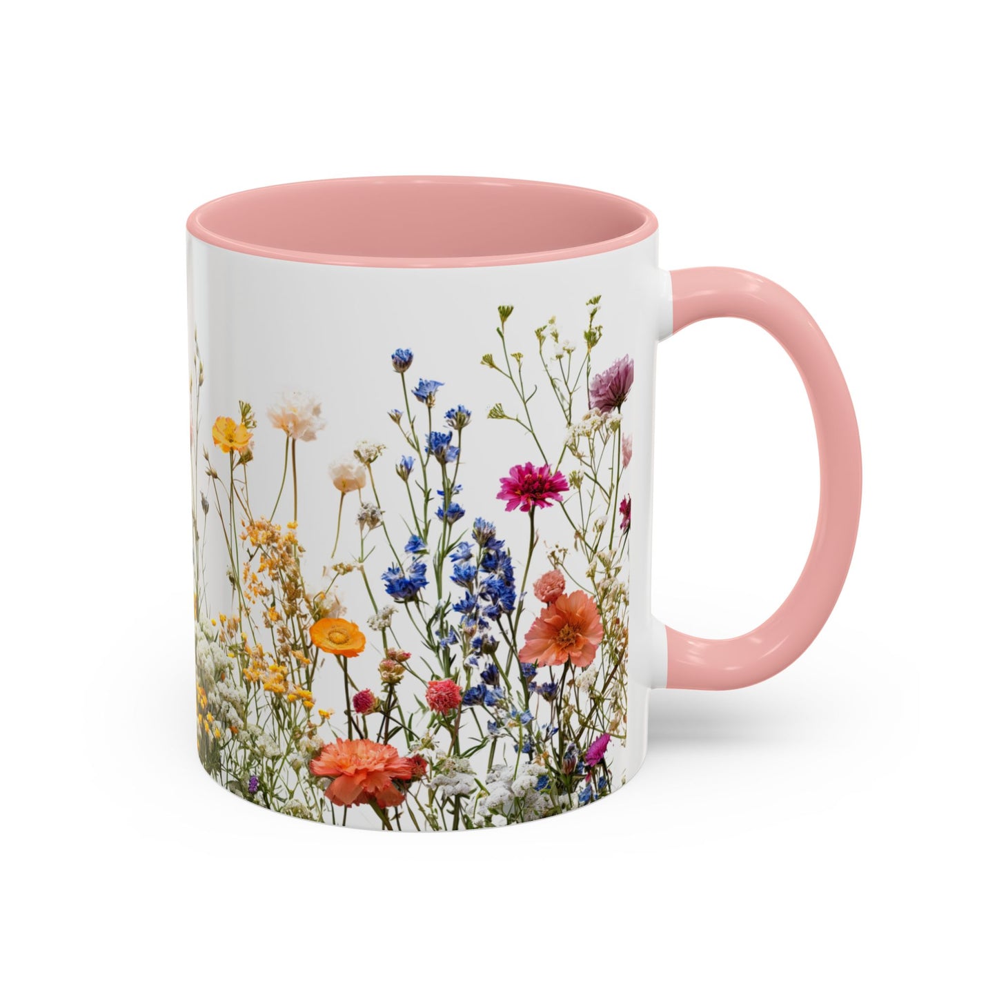 Wildflower Accent Coffee Mug — Colorful Meadow Floral 11/15oz