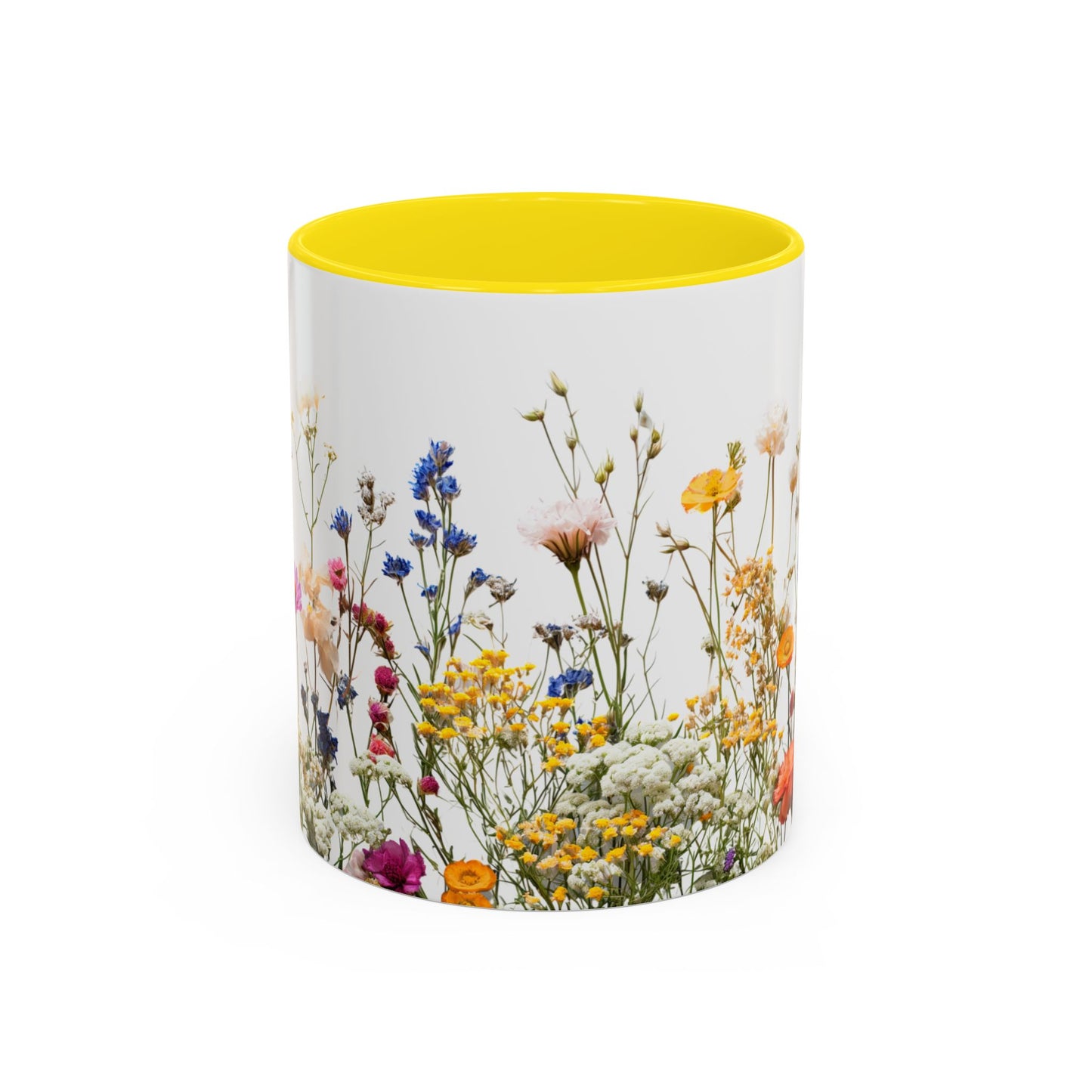 Wildflower Accent Coffee Mug — Colorful Meadow Floral 11/15oz
