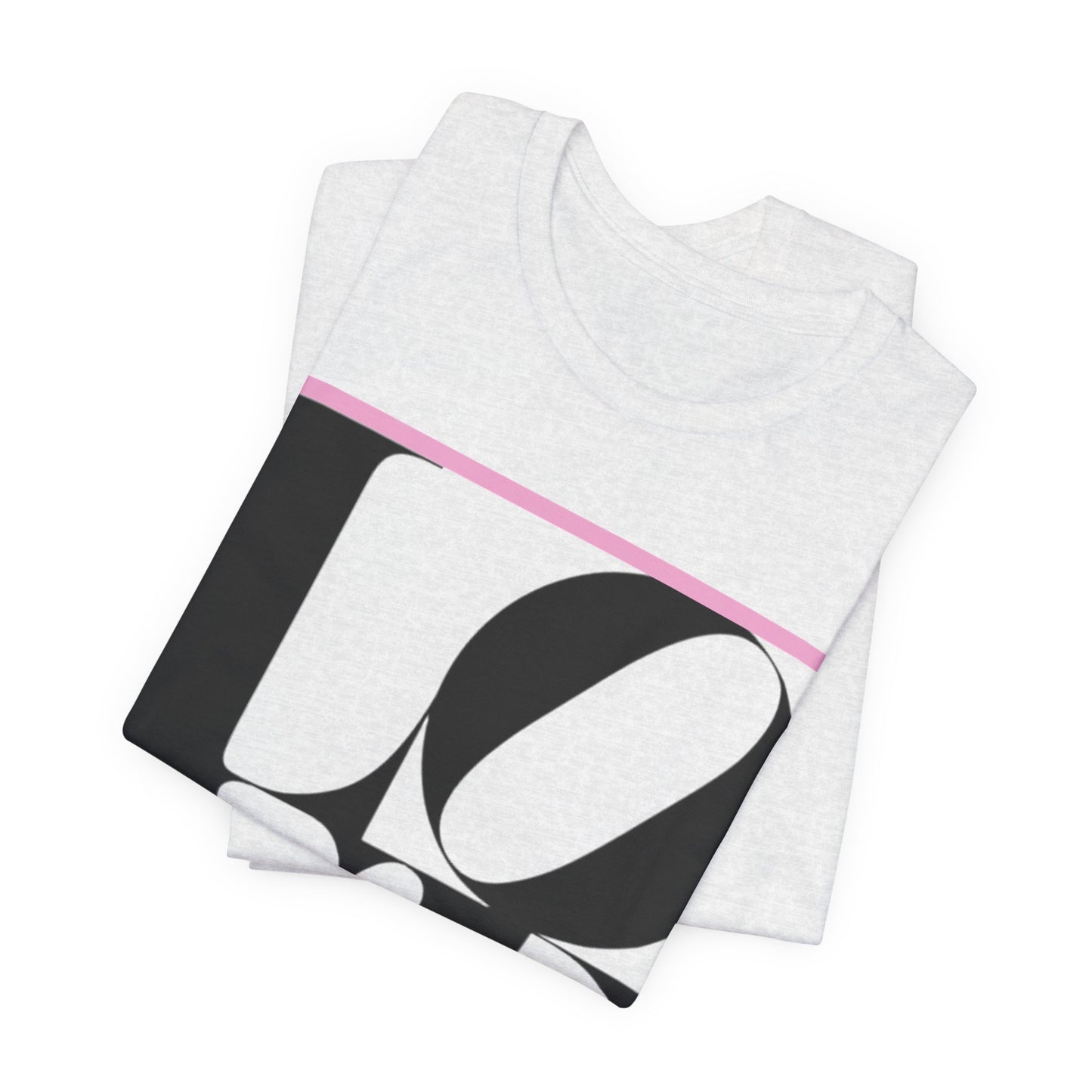 LOVE Block Graphic Tee — Bold Black & Pink Typography T‑Shirt