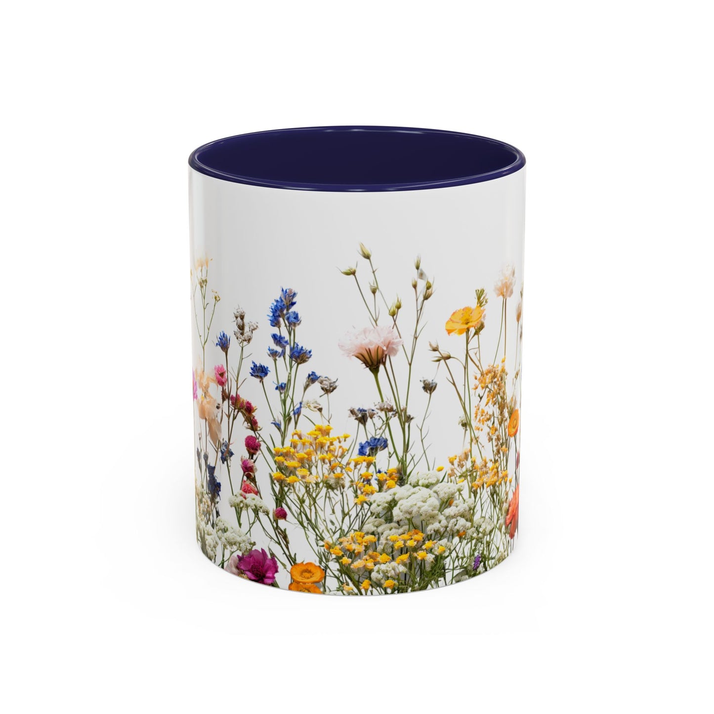 Wildflower Accent Coffee Mug — Colorful Meadow Floral 11/15oz