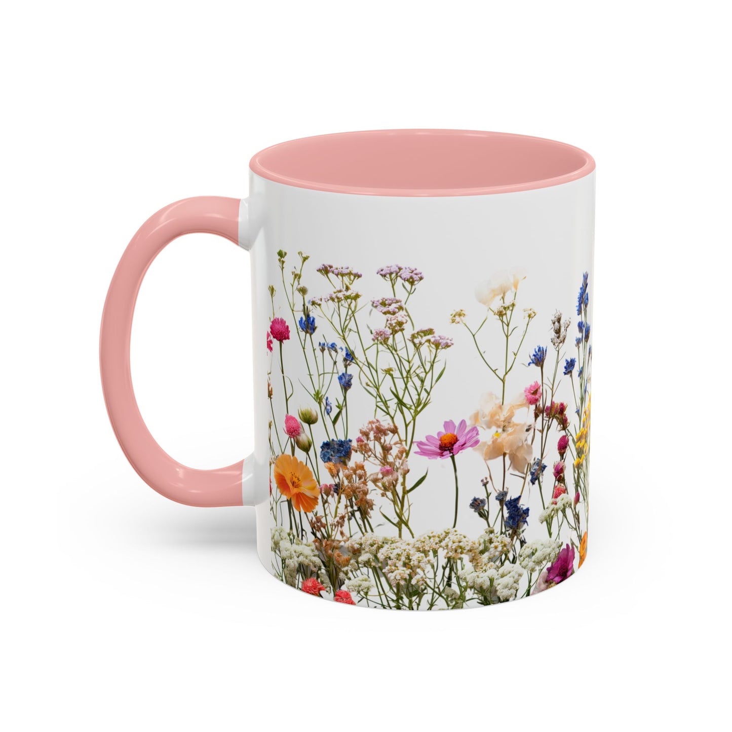 Wildflower Accent Coffee Mug — Colorful Meadow Floral 11/15oz