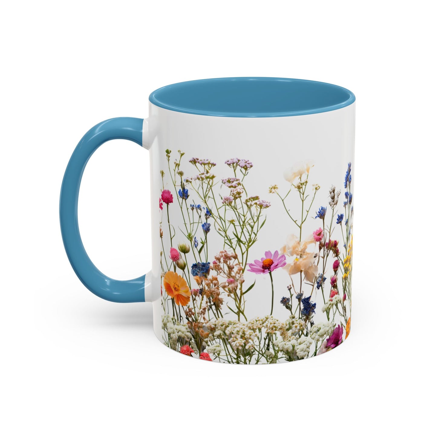 Wildflower Accent Coffee Mug — Colorful Meadow Floral 11/15oz