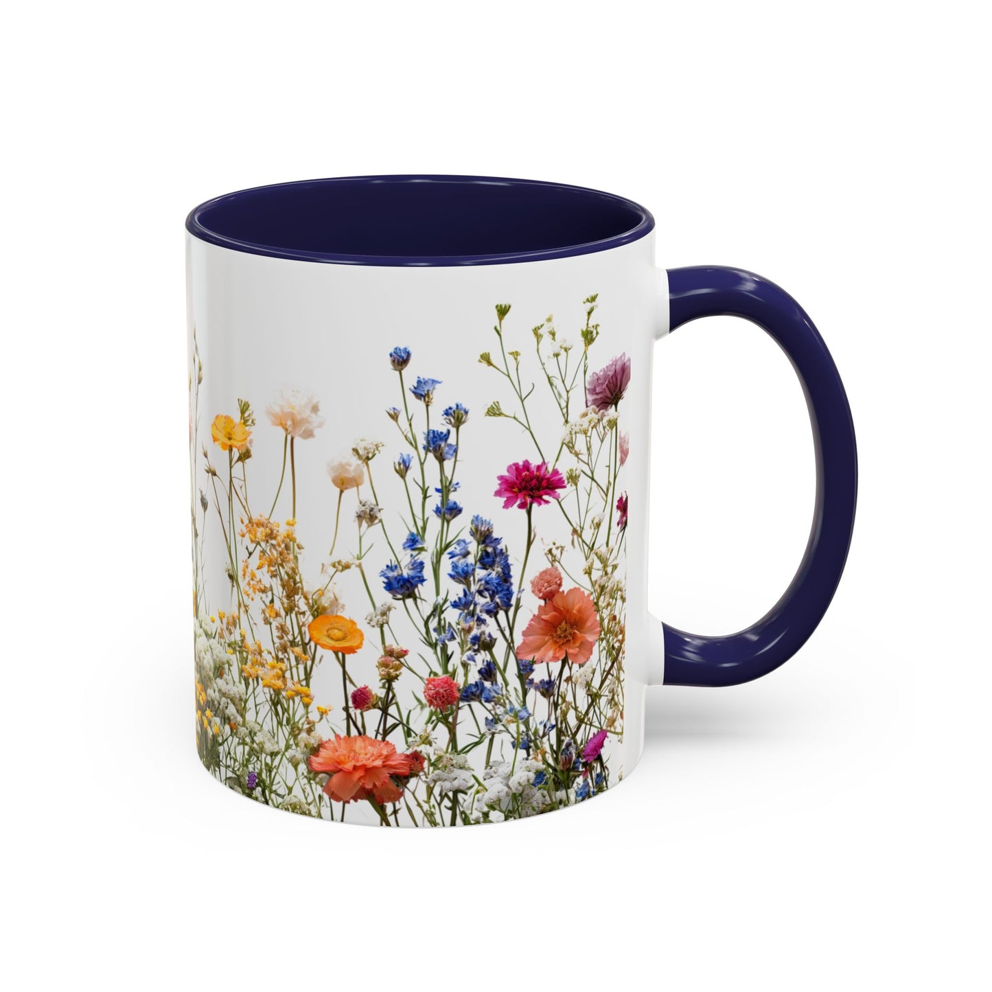 Wildflower Accent Coffee Mug — Colorful Meadow Floral 11/15oz