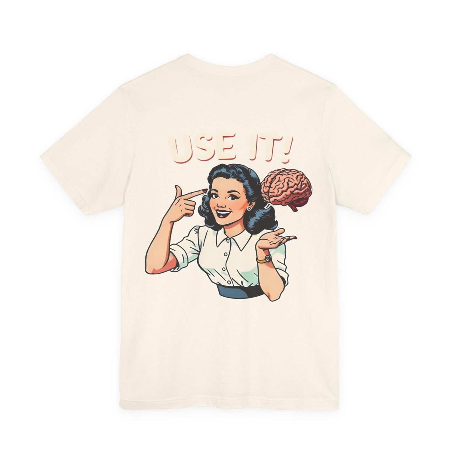 Use It! Retro Brain Graphic Tee — Vintage-Inspired Motivational T-Shirt