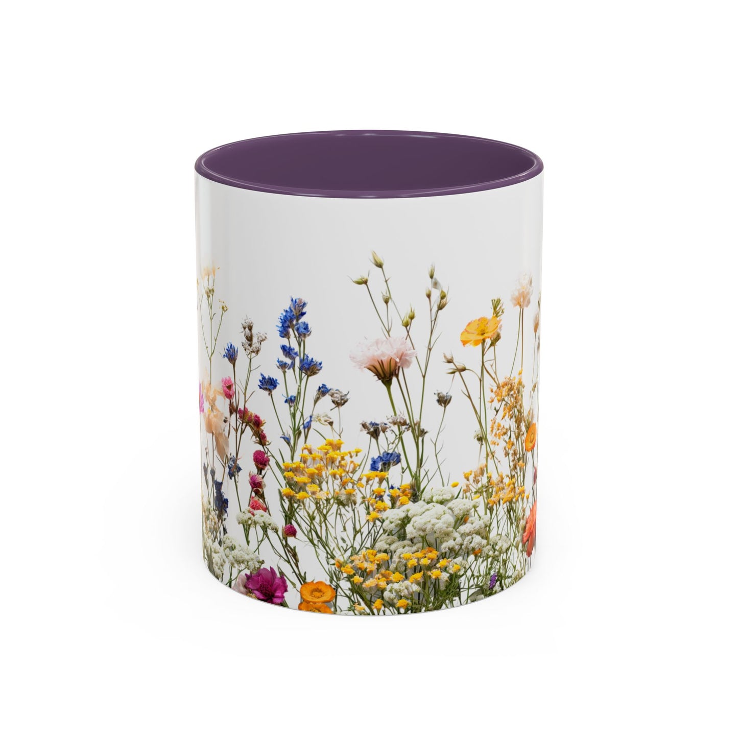 Wildflower Accent Coffee Mug — Colorful Meadow Floral 11/15oz