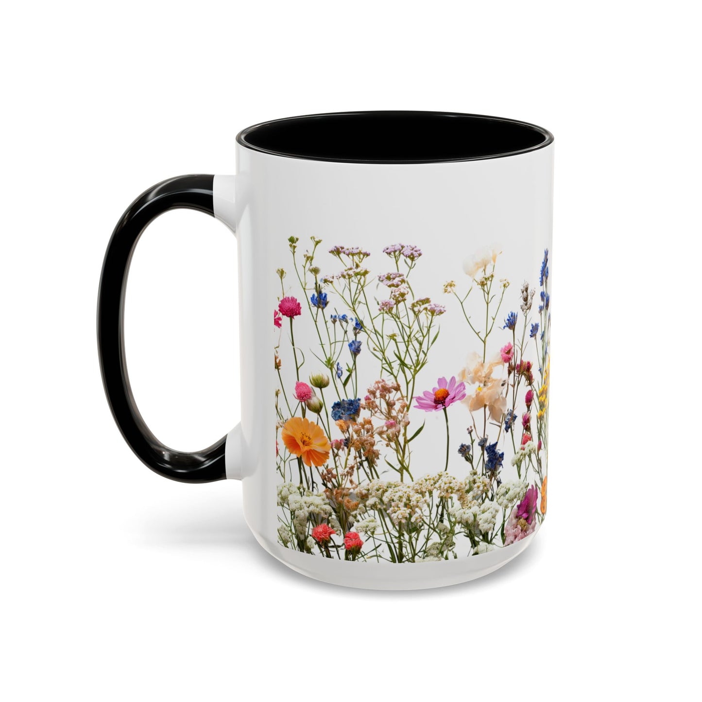 Wildflower Accent Coffee Mug — Colorful Meadow Floral 11/15oz