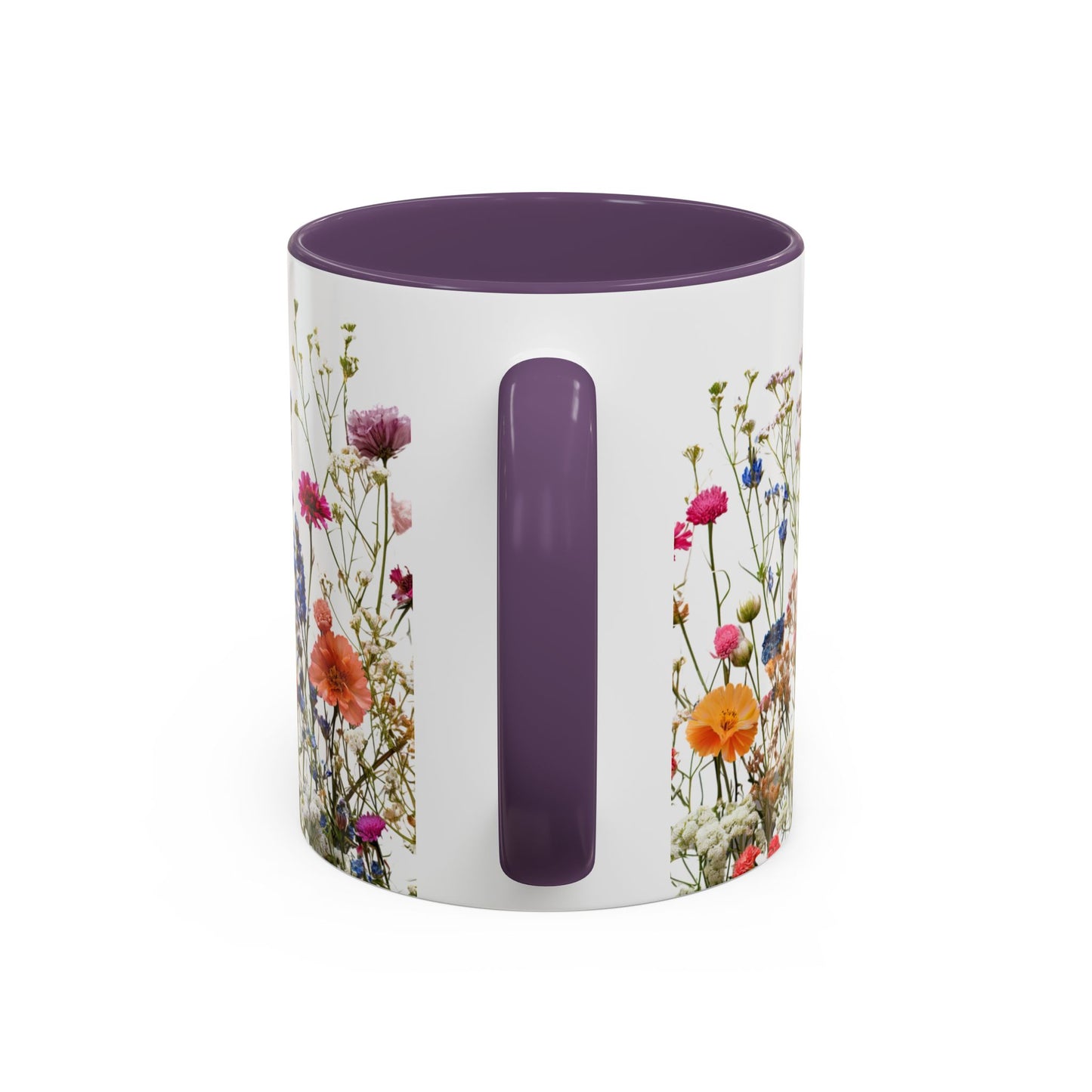 Wildflower Accent Coffee Mug — Colorful Meadow Floral 11/15oz