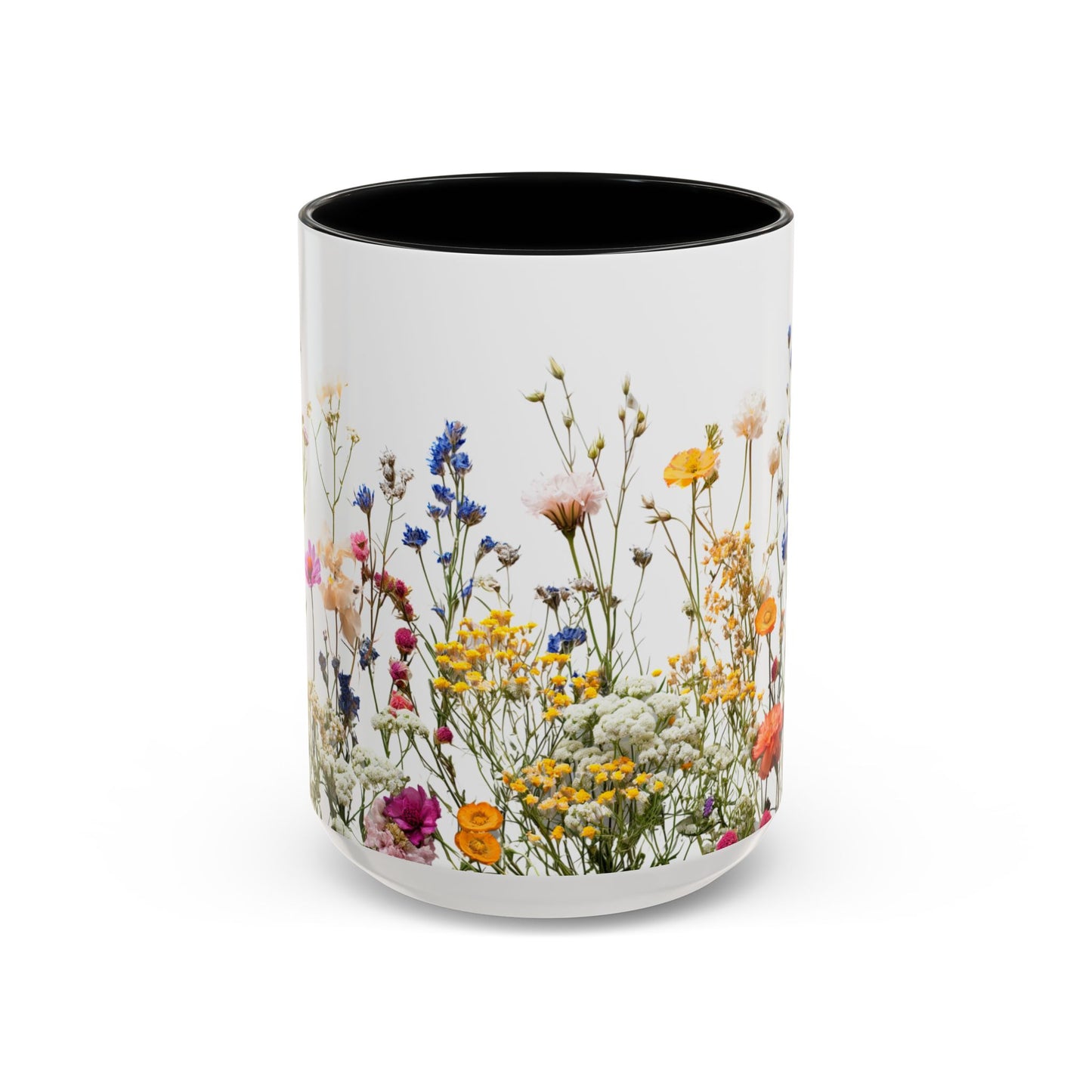Wildflower Accent Coffee Mug — Colorful Meadow Floral 11/15oz