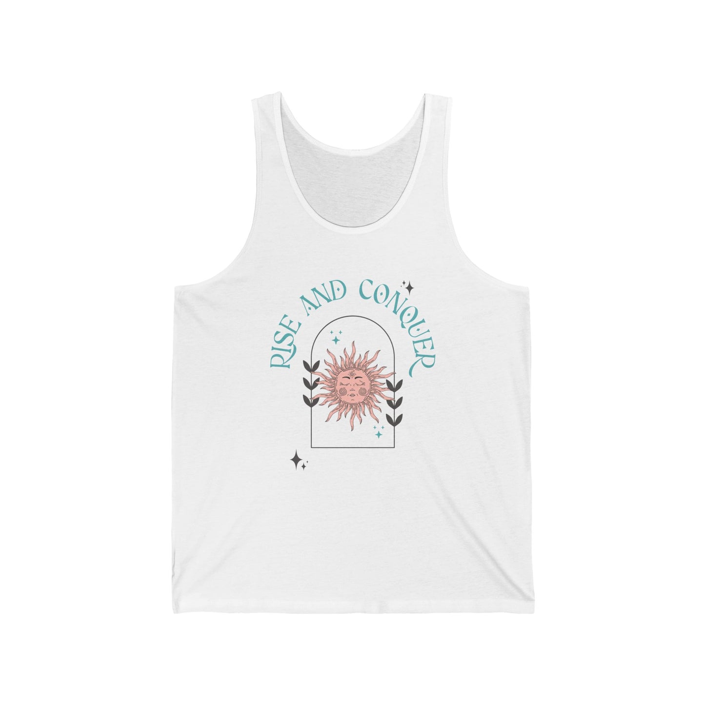 Sunrise "Rise and Conquer" Tank Top — Boho Celestial Graphic