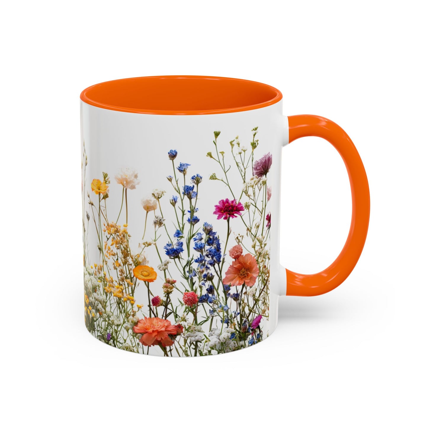 Wildflower Accent Coffee Mug — Colorful Meadow Floral 11/15oz