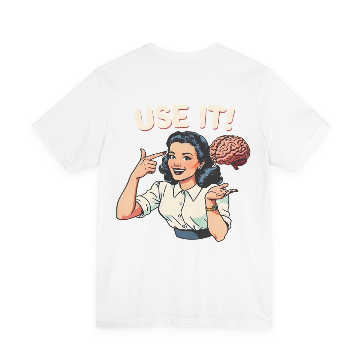 Use It! Retro Brain Graphic Tee — Vintage-Inspired Motivational T-Shirt
