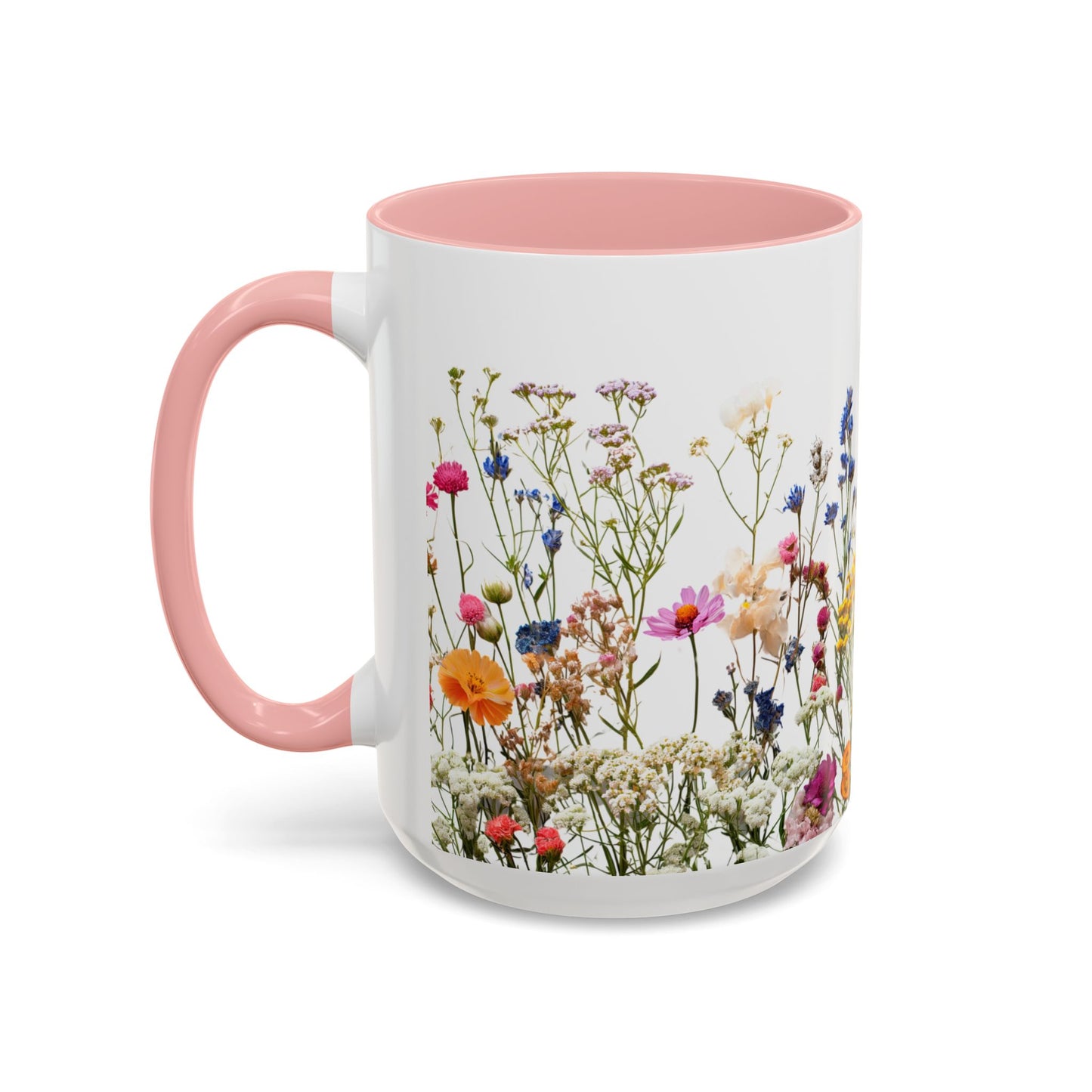 Wildflower Accent Coffee Mug — Colorful Meadow Floral 11/15oz