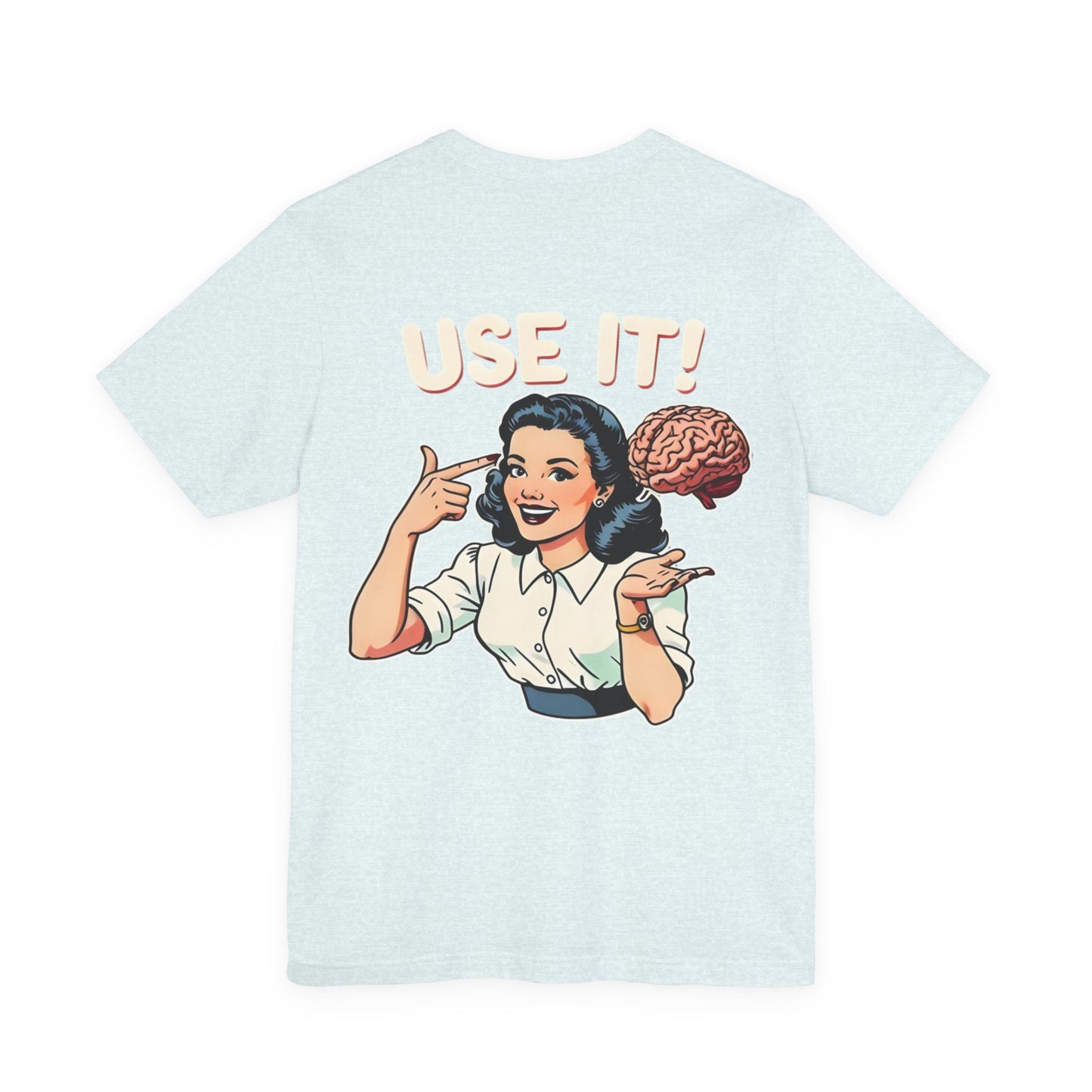 Use It! Retro Brain Graphic Tee — Vintage-Inspired Motivational T-Shirt