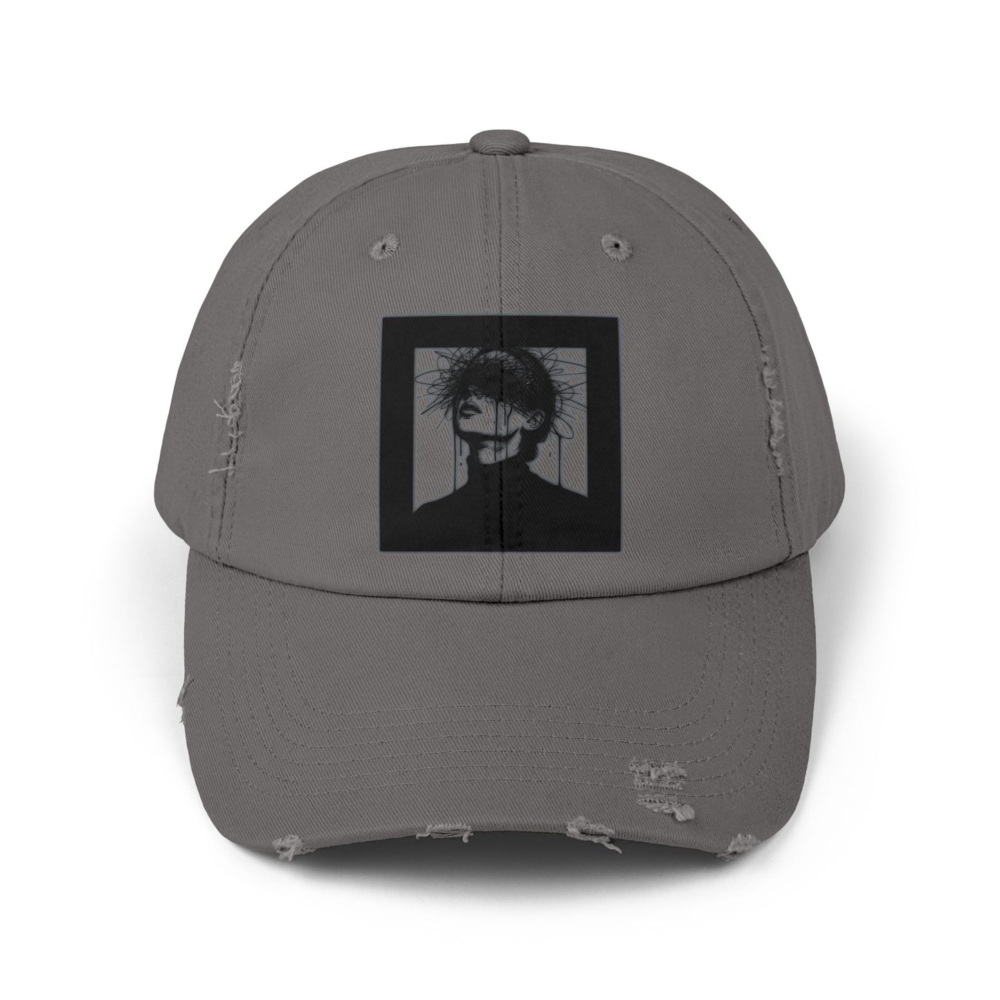 Distressed Cap — Gothic Portrait Vintage Dad Hat