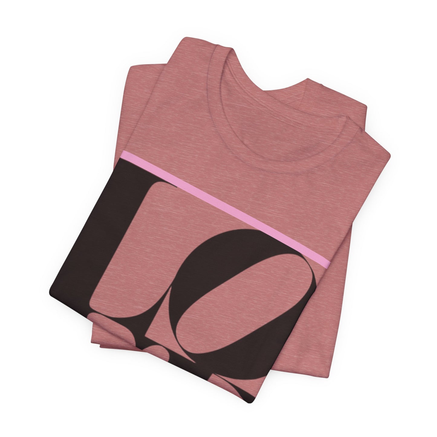 LOVE Block Graphic Tee — Bold Black & Pink Typography T‑Shirt