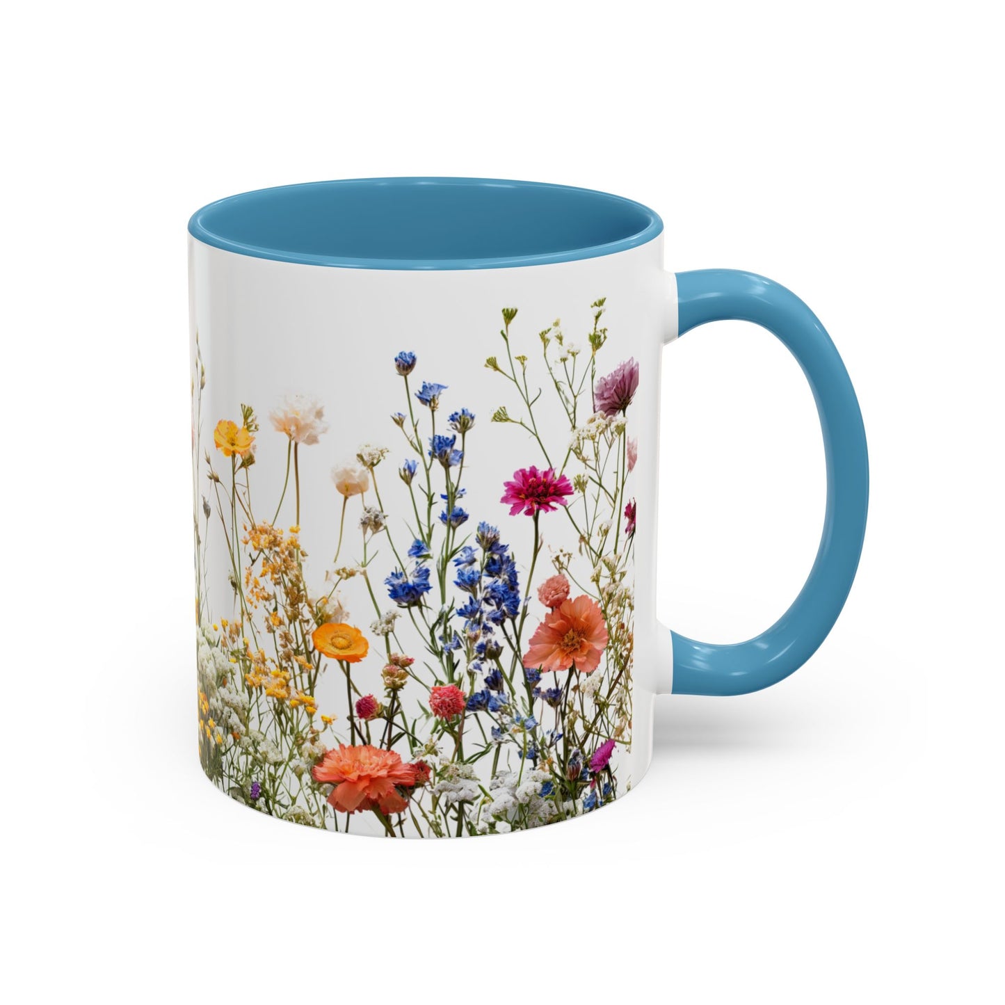 Wildflower Accent Coffee Mug — Colorful Meadow Floral 11/15oz