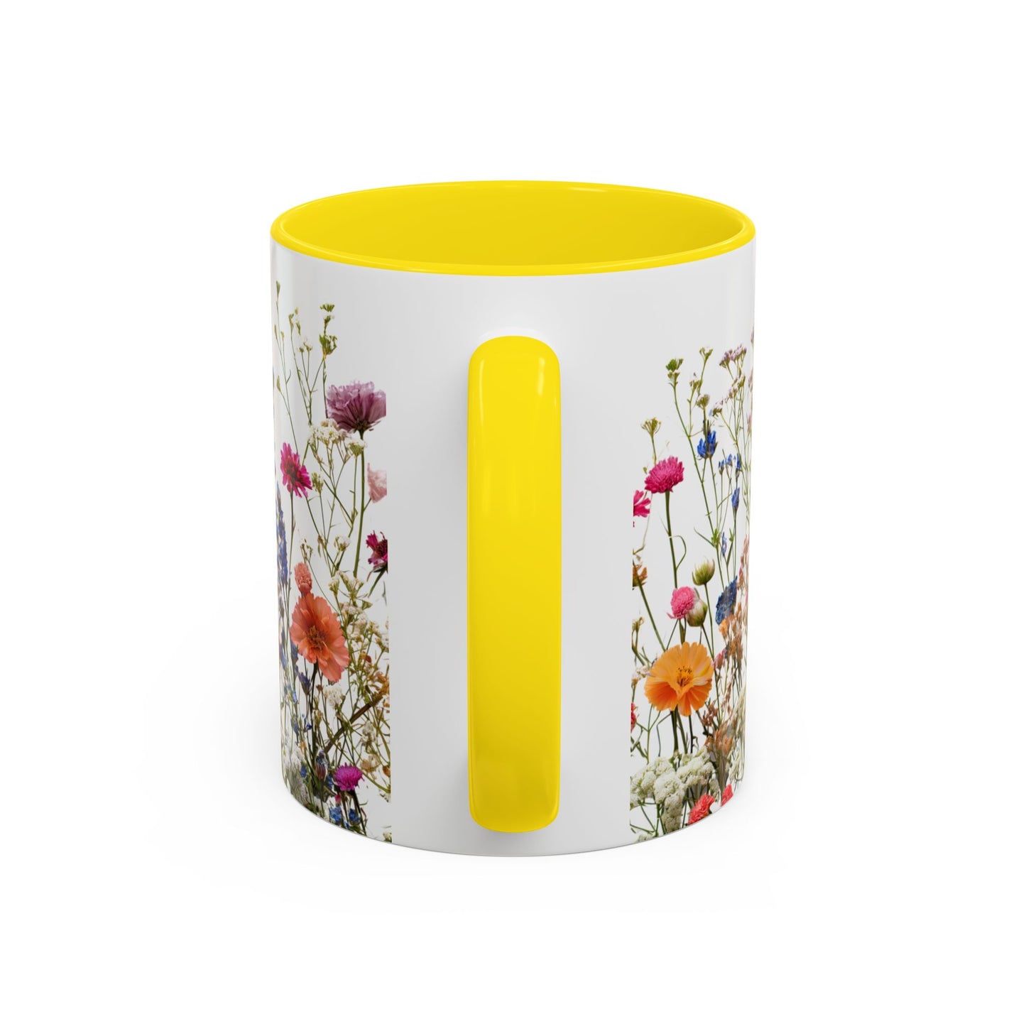 Wildflower Accent Coffee Mug — Colorful Meadow Floral 11/15oz