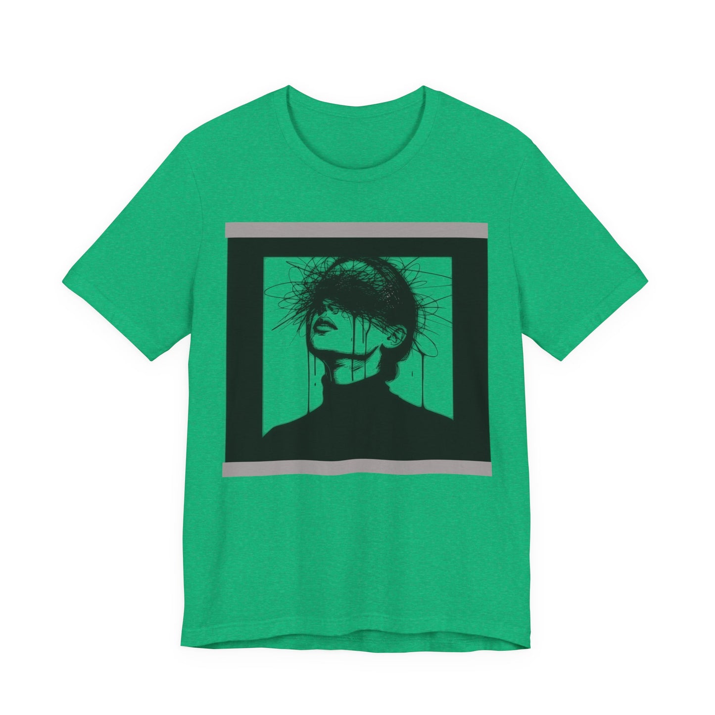 Monochrome Surreal Portrait Tee — 'Blindfolded' Artistic Graphic T-Shirt w/ back graphic