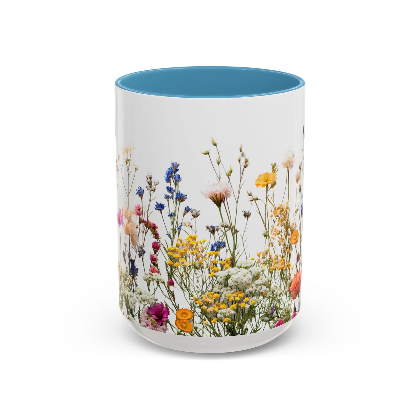 Wildflower Accent Coffee Mug — Colorful Meadow Floral 11/15oz