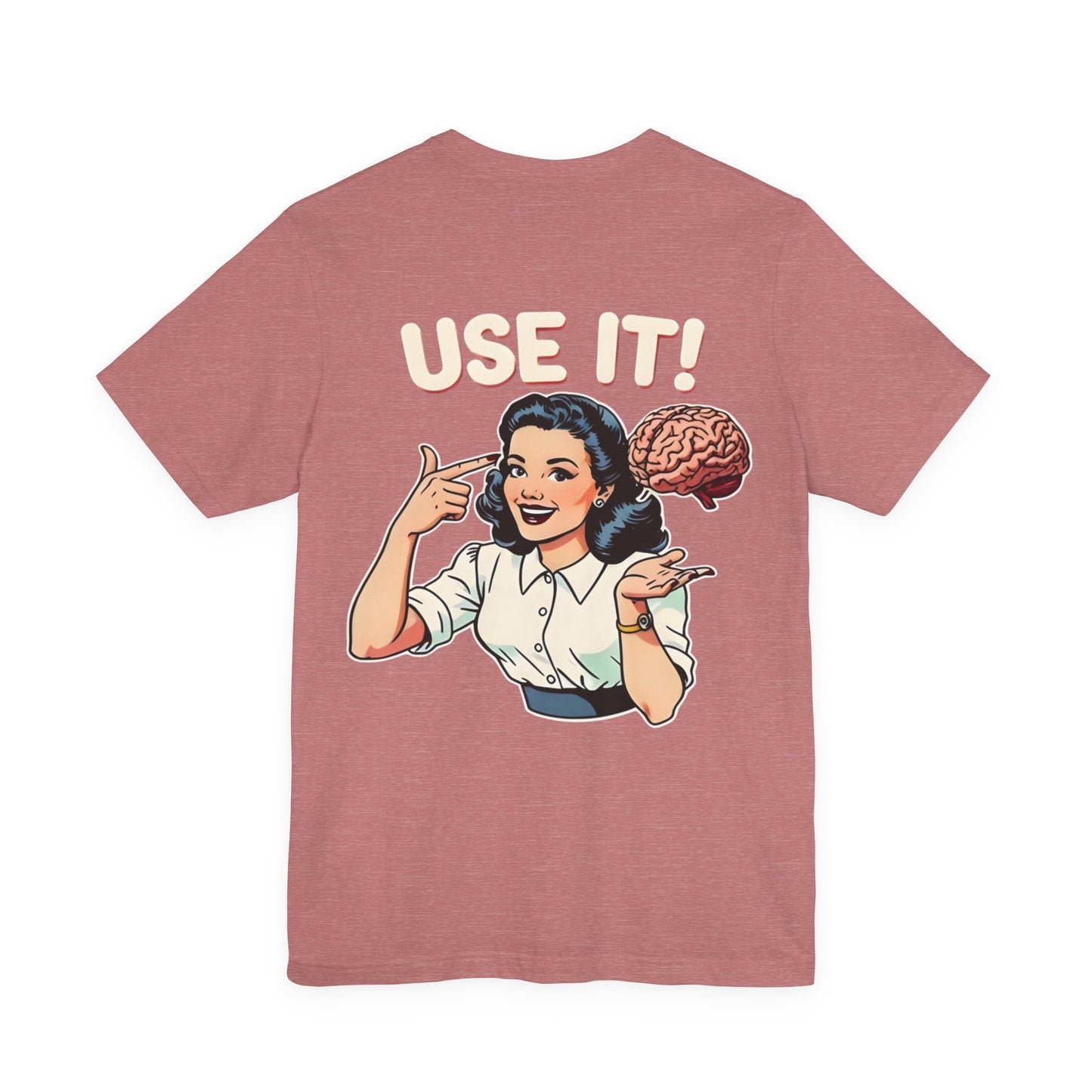 Use It! Retro Brain Graphic Tee — Vintage-Inspired Motivational T-Shirt
