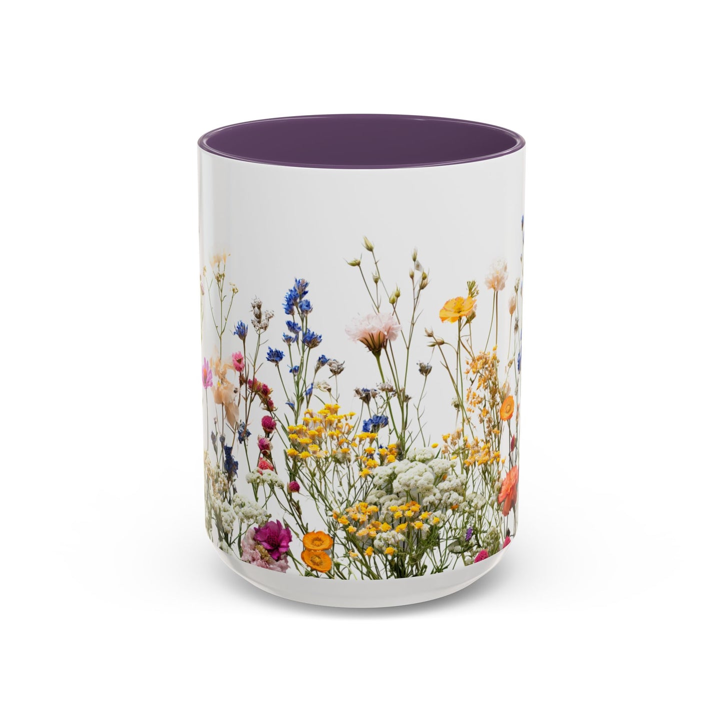 Wildflower Accent Coffee Mug — Colorful Meadow Floral 11/15oz