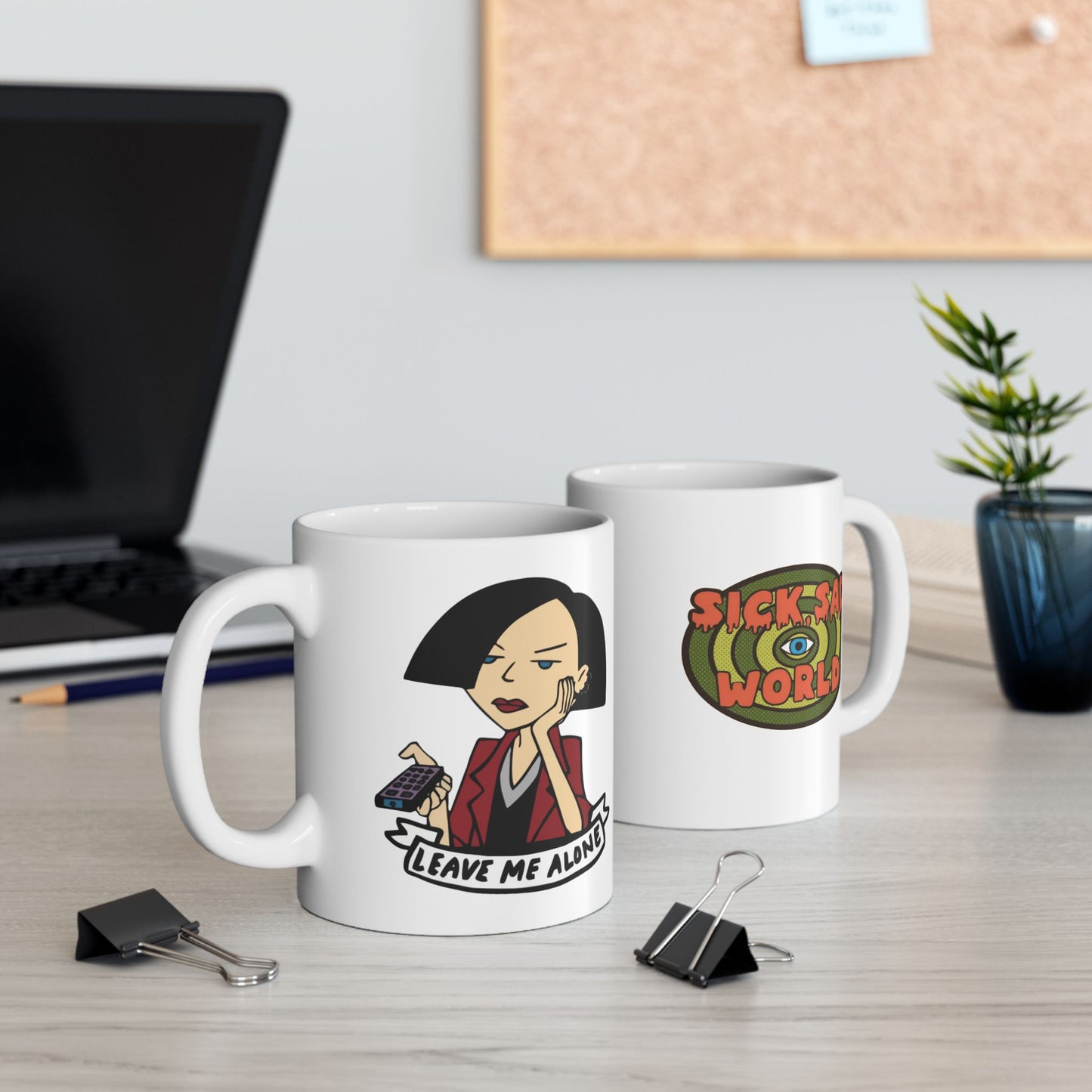 Jane from Daria : "Leave me alone."  Graphic Coffee Mug (11oz/15oz) / Sick Sad World