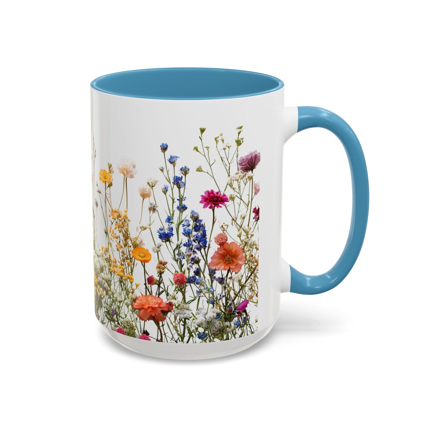 Wildflower Accent Coffee Mug — Colorful Meadow Floral 11/15oz