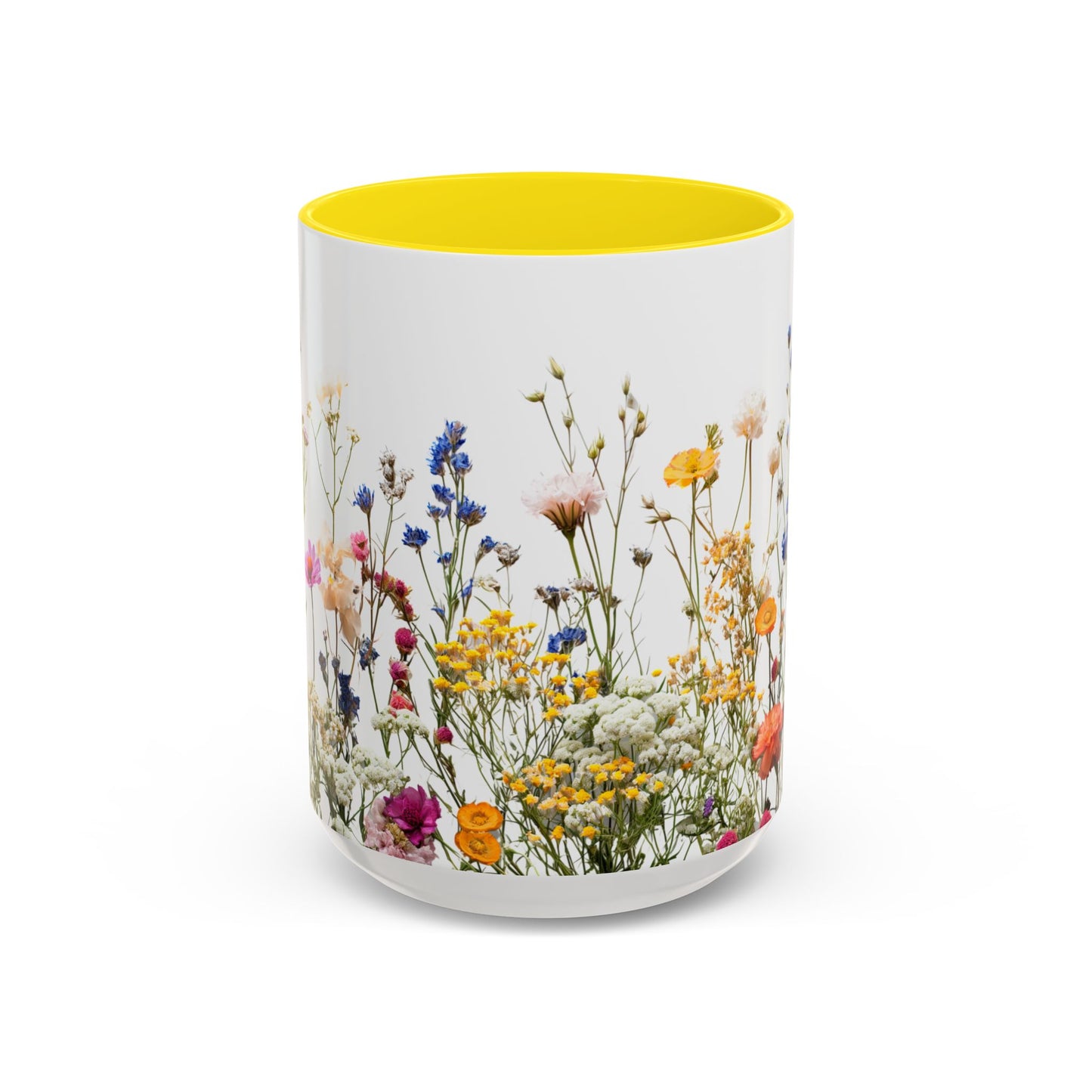 Wildflower Accent Coffee Mug — Colorful Meadow Floral 11/15oz