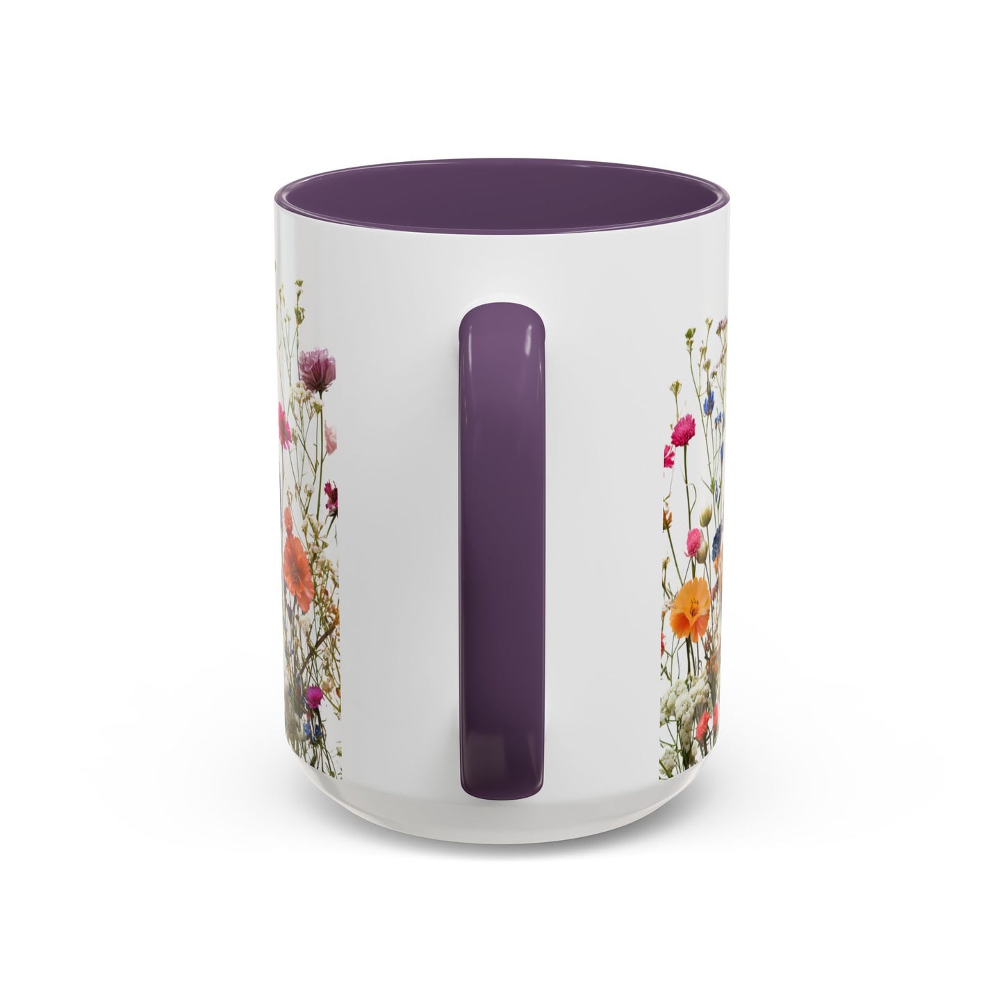 Wildflower Accent Coffee Mug — Colorful Meadow Floral 11/15oz