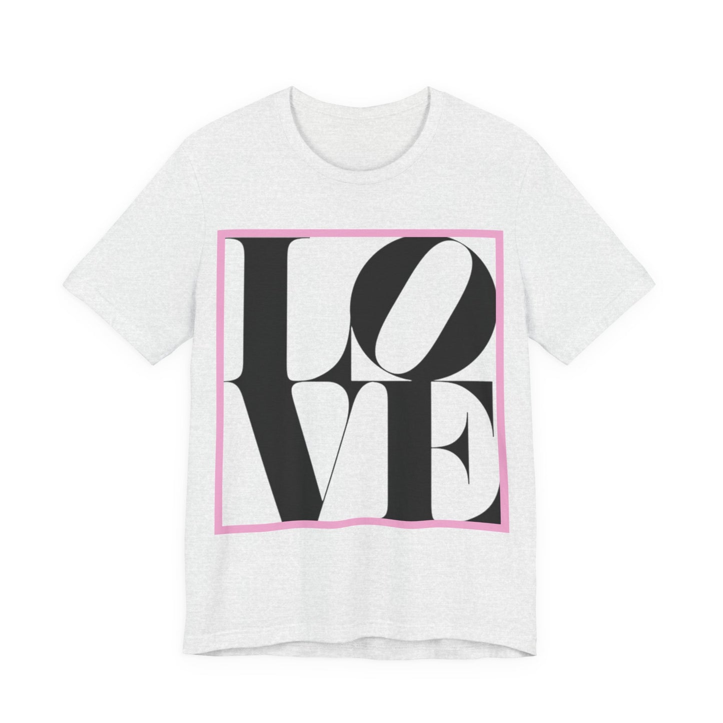 LOVE Block Graphic Tee — Bold Black & Pink Typography T‑Shirt